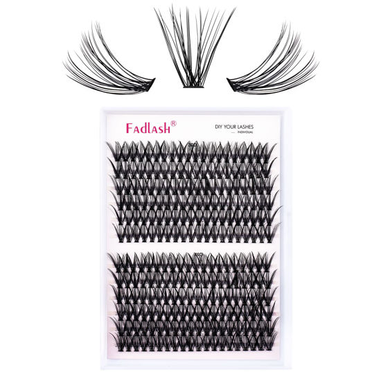 Picture of Individual Lashes 240pcs Cluster Lashes 30D+40D DIY Eyelash Extension D Curl 0.07 Natural Individual Lash Extensions False Eyelashes at Home (30D+40D-0.07D, 16mm)