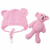 Picture of ECYC Newborn Baby Bear Hat Beanie with Bear Dolls Photography Accessories,Pink