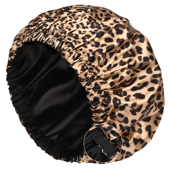 Picture of YANIBEST Silk Bonnet for Sleeping Satin Bonnet Hair Bonnets for Black Women and Men Double Layer Ajustable Bonnet for Curly Braids Hair