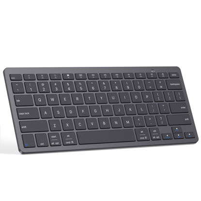 Picture of Emetok Universal Bluetooth Keyboard for iPad, Upgraded BLE Technology Keyboard with Unwavering Connection, 18-Month Battery Life, Automatic Identification for iOS, Windows, Android, macOS, Black