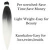 Picture of Ombre White Braiding Hair Pre stretched Kanekalon Human Braiding Hair Braids Hair