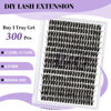 Picture of Lash Clusters DIY Individual Lashes 50D-0.07D-17mm B&Q 300 PCS False Eyelash Cluster Volume Lashes Extension 30D 40D 50D D Curl Lash Clusters DIY lash Extensions at Home (50D-0.07D,17mm)