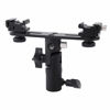 Picture of Camera Flash Brackets, Speedlight Mount Dual Hot Shoe Speedlight Stand, 1/4" to 3/8'' Umbrella Holder Light Stand Bracket For Photo Video Photography