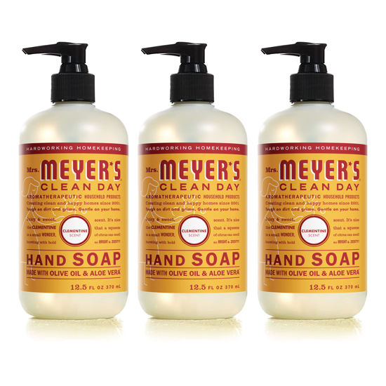 Picture of MRS. MEYER'S CLEAN DAY Hand Soap, Made with Essential Oils, Biodegradable Formula, Clementine, 12.5 Fl. Oz - Pack Of 3