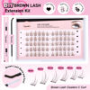 Picture of Lash Extension Kit Brown Lash Clusters 8-12mm Eyelash Extension Kit with Brown Lash Bond and Seal DIY Lash Extension Kit Natural Look at Home for Beginners by Yawamica