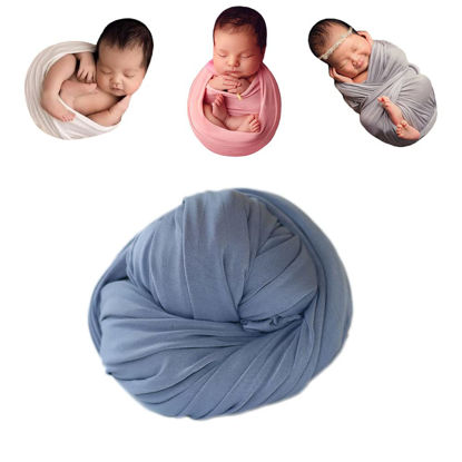 Picture of Newborn Photography Stretch Wrap Boy Girl Baby Wraps Photography Props Bbaby Photo Prop Stretch (Blue)