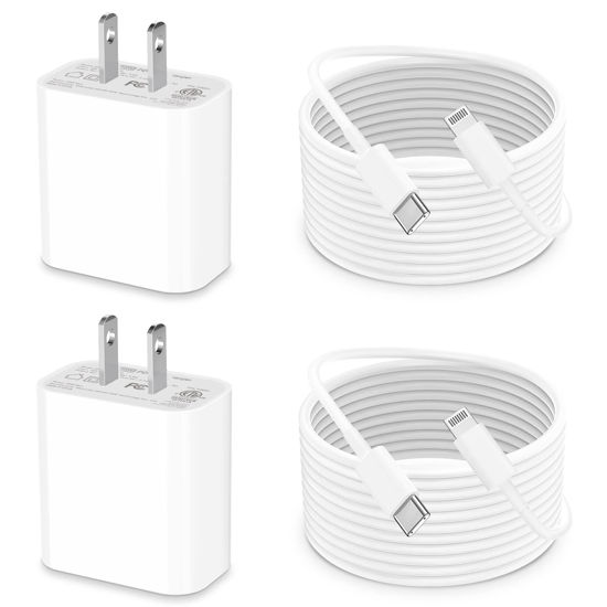 6ft USB C to Lightning Cable,[Apple MFi Certified] 2-Pack iPhone Fast Charger  Cable, Long Type-C Power Delivery iPhone Charging Cord for Apple iPhone  14/14 Pro Max/13 Pro/13/12 Mini/11/iPad Pro 