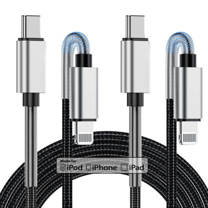 Picture of 2Pack 10ft iPhone Fast Charger Cable, [Apple MFi Certified] Long USB C to Lightning Cable 10 Foot, High Fast 10 Feet Apple Charging Cord for Apple iPhone 14/14 Pro Max/13 Mini/12/11/XS/XR/8/7Plus,iPad