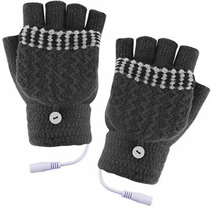 Picture of Unisex Women's & Men's USB Heated Gloves Mitten Winter Hands Warm Laptop Gloves