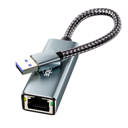 Picture of USB 3.0 to Ethernet Adapter, Fairikabe USB 3.0 to RJ45 Gigabit NIC Network Adapter, USB Computer LAN Card Adapter for Laptop, Nintendo Switch, PC, MacOS, Linux, Windows