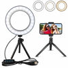 Picture of LED Ring Light 6" with Tripod Stand for YouTube Video and Makeup, Mini LED Camera Light with Cell Phone Holder Desktop LED Lamp with 3 Light Modes & 11 Brightness Level (6 inch)