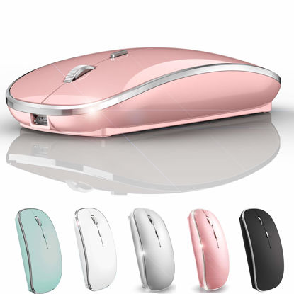 Picture of Wireless Mouse for MacBook Pro MacBook Air Mac iMac Desktop Computer Chromebook Win7/8/10 PC HP Dell Laptop (Rose Gold)