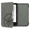 Picture of kwmobile Case Compatible with Pocketbook Touch Lux 4/Lux 5/Touch HD 3/Color (2020) - Case e-Reader Cover - Navigational Compass Grey