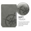 Picture of kwmobile Case Compatible with Pocketbook Touch Lux 4/Lux 5/Touch HD 3/Color (2020) - Case e-Reader Cover - Navigational Compass Grey