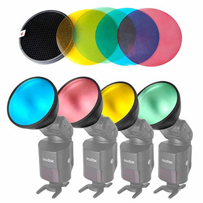 Picture of Fomito Godox AD-S11 Color Filter Gel Pack with AD-S12 Honeycomb Grid Cover Reflector for Witstro Flash AD200 AD360II AD180 AD360