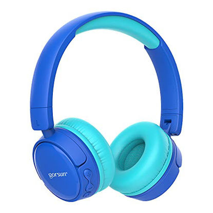 Picture of gorsun Bluetooth Headphones for Kids with Volume Limiter 85/95dB, Foldable Lightweight Safe Toddler Headphones for Boys&Girls, Kids Headphones with Mic for Online Learning/School/Travel