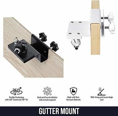 Picture of Wasserstein Weatherproof Gutter Mount Compatible with eufyCam 2C, eufyCam E, & eufyCam 2 - Give A Best Viewing Angle to Your Surveillance Camera (White)