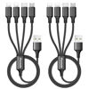 Picture of Multi Charging Cable, Multi Charger Cable 2Pack 4FT Nylon Braided Universal 4 in 1 Multiple USB Cable Fast Charging Cord Adapter with Type-C, Micro USB Port Connectors for Cell Phones Tablets and More