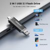 Picture of Vansuny 128GB Type C Flash Drive Upgraded 130MB/s USB 3.1 Flash Drive 2 in 1 OTG USB A + USB C Memory Stick with Keychain Dual Type C USB Thumb Drive for Android Smartphones, Tablets, MacBook, PC