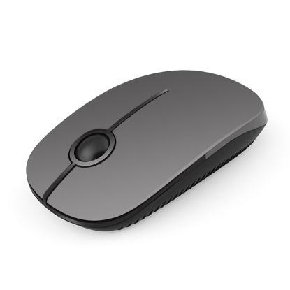 Picture of VssoPlor Wireless Mouse, 2.4G Slim Portable Computer Mice with Nano Receiver for Notebook, PC, Laptop, Computer (Black and Gray)