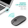 Picture of VssoPlor Wireless Mouse, 2.4G Slim Portable Computer Mice with Nano Receiver for Notebook, PC, Laptop, Computer (Black and Gray)