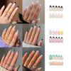 Picture of 6 Packs (144 Pcs) Press on Nails Medium, Misssix Short Fake Nails Glue on Nails Almond and Square Set with Adhesive Tabs Nail File for Women (G3)