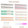 Picture of 6 Packs (144 Pcs) Press on Nails Medium, Misssix Short Fake Nails Glue on Nails Almond and Square Set with Adhesive Tabs Nail File for Women (G3)