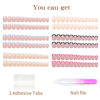 Picture of 6 Packs (144 Pcs) French Tip Press on Nails Short, Misssix Short Square Fake Nails Glue on Nails Set with Adhesive Tabs Nail File for Women (G1)