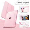 Picture of DTTOCASE Case for iPad 9th / 8th / 7th Generation 10.2 inch (2021/2020/2019 Released), Clear Back, TPU Shockproof Frame Cover[Built-in Pencil Holder,Support Auto Sleep/Wake] for ipad 10.2 - Pink