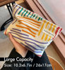 Picture of STARDW Cute Cosmetic Bags Makeup Bags for Women,Travel Toiletry Bag Corduroy Cosmetic Bag,Large Aesthetic Makeup Organizer Bag(Colorful Stripes)