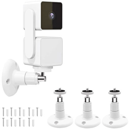 Picture of Wall Mount for Wyze Cam Pan V3 & Wyze Cam V3 & Wyze Cam Outdoor, 3 Pack 360 Degree Swivel Adjustable Wall Mount Bracket for Wyze Outdoor Indoor Camera System (Wyze Camera is NOT Included)