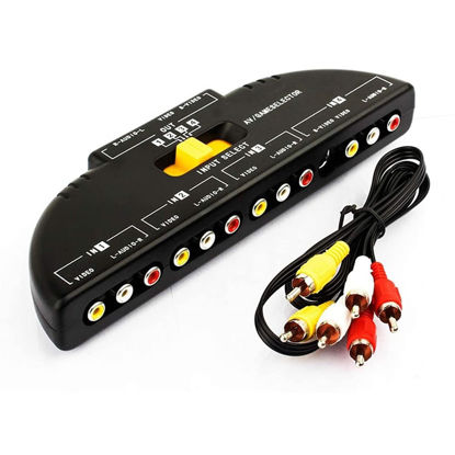 Picture of ANRANK RS4010AK 4-Way Audio Video AV RCA Switch Game Selector Box Splitter Black