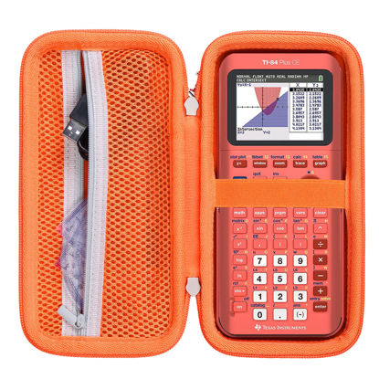 Picture of Khanka Hard Travel Case Replacement for Texas Instruments TI-83 Plus/TI-84 Plus/TI-84 Plus CE Color Graphing Calculator, Case Only (Coral)