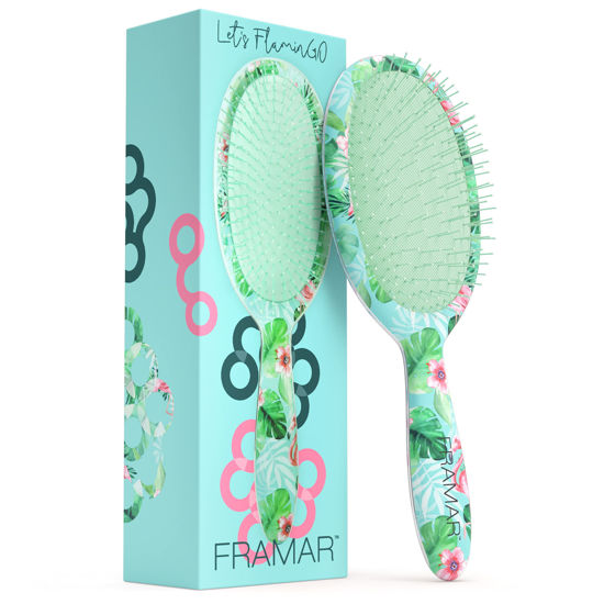 Picture of FRAMAR Wet Hair Brush for Curly Hair - Detangle Brush Hair, Womens Hair Brush Wet, Detangling Brush for Curly Hair, Green