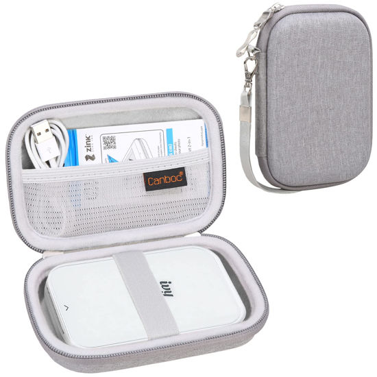 Picture of Canboc Carrying Case for Canon Ivy/Canon Ivy 2/Canon Ivy CLIQ+2 CLIQ 2 Mini Photo Printer Mobile Wireless Bluetooth Instant Camera Printer, Mesh Bag fit Photo Paper Cable, Grey