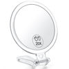 Picture of AMISCE Travel Handheld Makeup Mirror 2-Sided with 1X 20X Magnification & Adjustable Handle/Stand, Portable, Small, Girl Women Mother's Gift