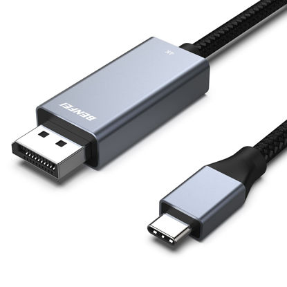 Picture of BENFEI USB-C to DisplayPort Cable, USB Type-C to DisplayPort 10 Feet Cable [Thunderbolt 3 Compatible] for MacBook Pro 2022/2021/2020, Samsung Galaxy S21/S20, Surface Book 2 and More