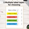 Picture of 5 Pack Compatible with Dymo Letratag Label Maker Refills Replacement for Dymo Label Maker Tape Refills 12mm x 4m(1/2" x 13') Colored Plastic Label Tape for Letra Tag Label Makers LT100H 100T QX50