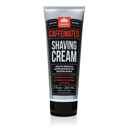 Picture of Pacific Shaving Company Caffeinated Shaving Cream - Shea Butter + Spearmint Antioxidant Shaving Cream with Caffeine - Clean Formula for a Hydrating, Redness Reducing + Irritation-Free Shave (7 Oz)