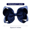 Picture of DEEKA 16 PCS 4" Hand-made Hair Bow Grosgrain Ribbon Solid Color Hair Bow Alligator Clips Hair Accessories for Little Teen Toddler Girls -Navy Blue