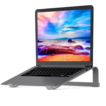 Picture of Laptop Stand for Desk，Stable MacBook Pro Stand，Ergonomic Aluminum Computer Riser for 12 13 15 16.2 inch ，Computer Cooling Stand for Mac MacBook Pro Air,HP, Dell, More PC Notebook (Space Gray)