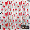 Picture of Halloween Party Decorations Scary Bloody Halloween Photo Backdrop Streamers, 2 Pack 3.3 x 6.6 FT Zombie Vampire Halloween Party Decor Foil Fringe Curtain Halloween Backdrops for Parties Indoor Outdoor