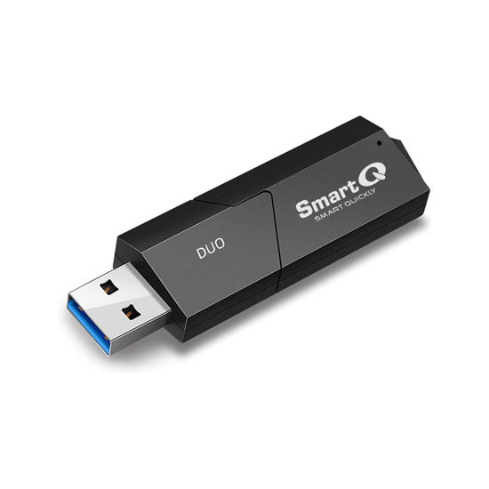 Picture of SmartQ C307 DUO SD Card Reader Portable USB 3.0 Flash Memory Card Adapter Hub for SD, Micro SD, SDXC, SDHC, MMC, Micro SDXC, Micro SDHC, UHS-I for Mac, Windows, Linux, Chrome, PC, Laptop, Switch (Duo)