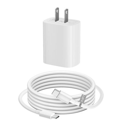 Picture of iPad Pro PD Fast Charger, 20W USB C Fast Wall Charger Block with 6.6ft USB C to C Cable, Charging for iPad Pro 12.9/11.9/10.9 inch, iPad Mini 6,iPad Air 5/4,Samsung Galaxy S22/23 and Google Pixel