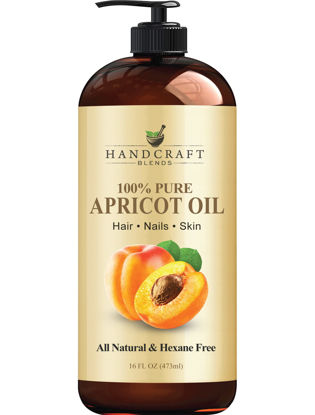 Picture of Handcraft Apricot Kernel Oil - 100% Pure and Natural - Premium Quality Cold Pressed Carrier Apricot Oil for Aromatherapy, Massage and Moisturizing Skin - Huge 16 fl. Oz