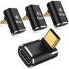 Picture of AuviPal 90 Degree USB C Adapter (4 Pack), 40Gbps USB C Male to USB C Female Right Angle Connector for Steam Deck, Switch, Notebook, Tablet, Phones and More Type C Devices - Black