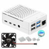 Picture of Raspberry Pi 4 Case, iUniker Raspberry Pi 4 Fan ABS Case with Cooling Fan, Raspberry Pi 4 Heatsink, Simple Removable Top Cover for Pi 4 Model B/ 4B