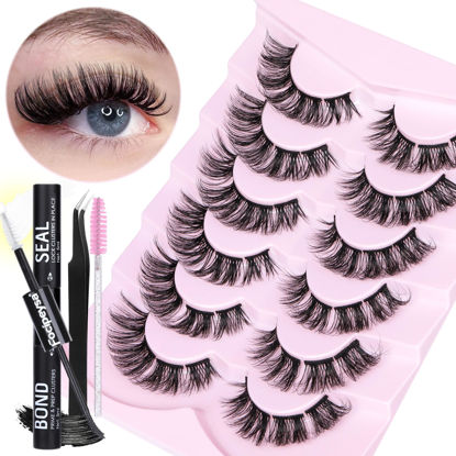 Picture of DIY Lash Extension Kit, Lash Clusters with Lash Bond and Seal & Eyelashes Applicator Tool, Eyelash Extension Kit D Curl Individual Lashes DIY Cluster Lashes at Home