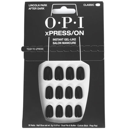 Picture of OPI xPRESS/ON Press On Nails, Up to 14 Days of Wear, Gel-Like Salon Manicure, Vegan, Sustainable Packaging, With Nail Glue, Short Purple Nails, Lincoln Park After Dark