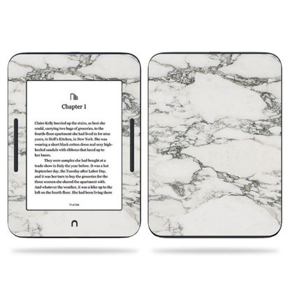 Picture of MightySkins Skin Compatible with Barnes & Noble Nook GlowLight 3 (2017) - White Marble | Protective, Durable, and Unique Vinyl Decal wrap Cover | Easy to Apply, Remove | Made in The USA